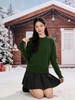 F010702显白碧玺绿~冬季糕级感宽松百搭套头圆领羊毛毛衣 商品缩略图4