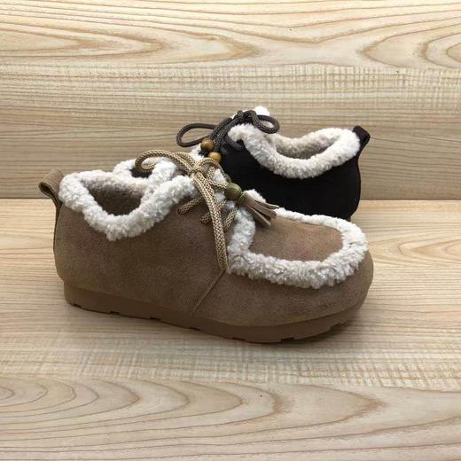 豪行2025冬季新款时尚休闲软底真皮勃肯女棉鞋25483152M 商品图2