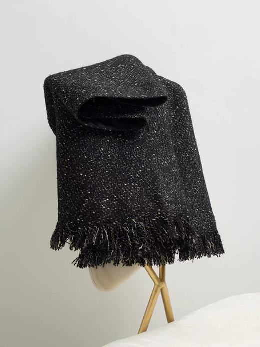 F010701小香风肌理金葱暗闪斜裁显瘦小鱼尾流苏半身裙 商品图9