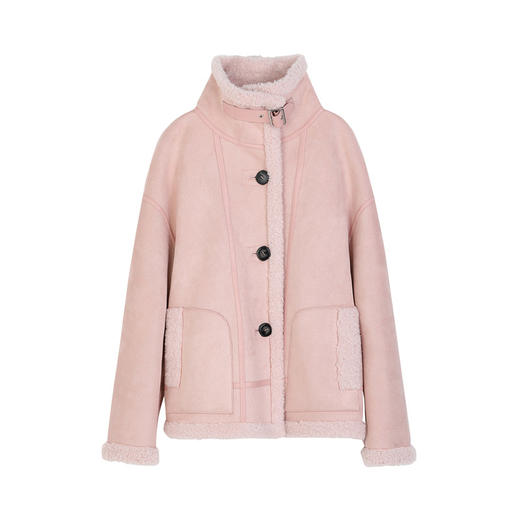 NEELLY纳俪商场同款冬季新款羊毛翻领外套女百搭直筒时尚保暖上衣N25114C04560 商品图3