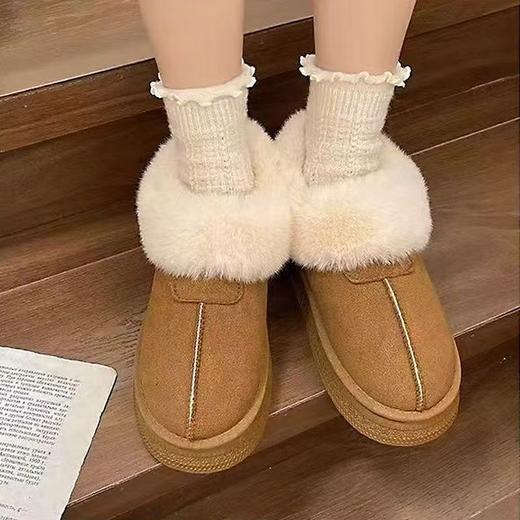 【超暖❗️冬季雪地靴女】高颜值冬季韩版百搭雪地靴，不易挤脚，显高显瘦，厚底时尚百搭舒适加绒加厚防滑学生休闲棉鞋QQ 商品图4