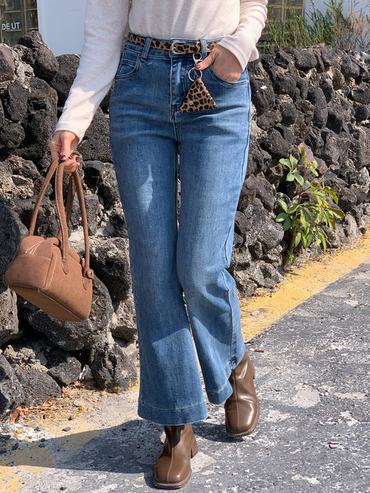 【百图lulu定制】【摩登喇叭裤】新疆长绒棉  弹力 牛仔喇叭裤 商品图11