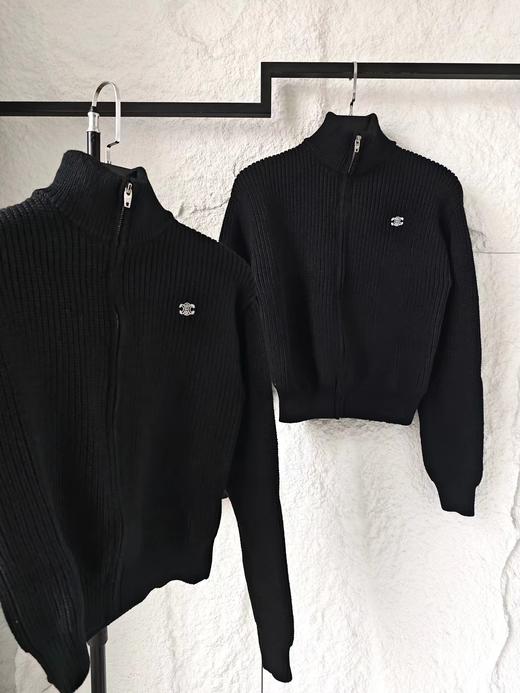 F010717秋冬氛围感拉满！精典立领拉链针织毛衣外套男女同款 商品图10