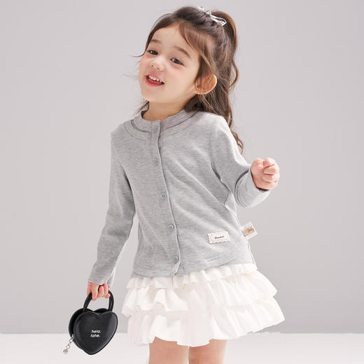 笛莎Deesha 2026春季女童基础时尚假两件针织外套 商品图2