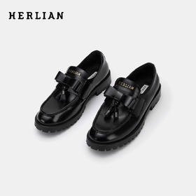 HERLIAN 2026年春季新品流苏蝴蝶结乐福鞋厚底小皮鞋