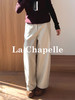 专柜实拍【棉质有型 版型正】拉夏贝尔/La Chapelle高腰宽松遮胯显瘦牛仔直筒阔腿裤小个子长裤 商品缩略图3