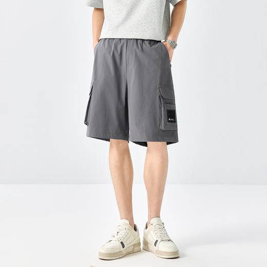 GXG男装【工装口袋】25夏季时尚松紧腰系绳男式宽松休闲五分短裤K&C 商品图9
