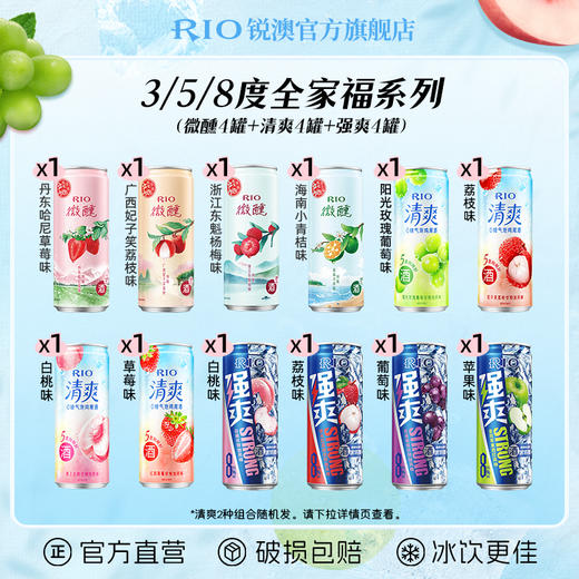RIO锐澳鸡尾酒3度微醺5度清爽8度强爽全家福多口味330ml*12罐气泡果酒 商品图1