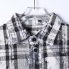 31017SDSA秋冬新款痞帅男装韩版磨破撞色格纹格子翻领长袖衬衫百搭时尚 商品缩略图2