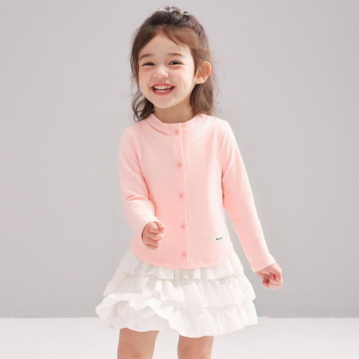 笛莎Deesha 2026春季女童基础时尚假两件针织外套 商品图3