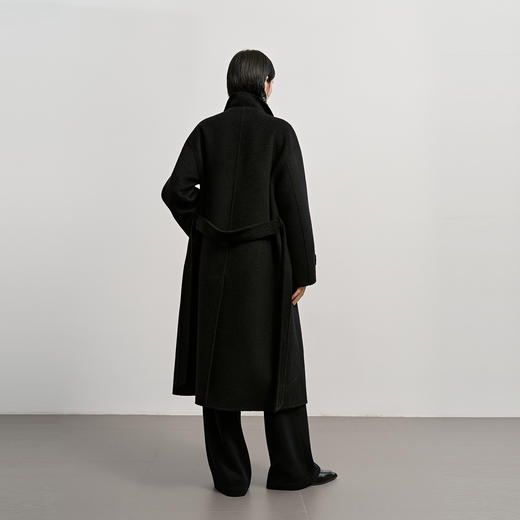 NEELLY纳俪商场同款冬季新款时尚廓形长款双面呢女羊毛舒适大衣N25112N01129 商品图1