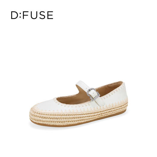 Dfuse迪芙斯2026春季新款编制手工感舒适百搭渔夫鞋玛丽珍单鞋女鞋DFE1111072 商品图7