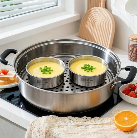 29.9💰2个【双立人代工胖东来在售304不锈钢蒸蛋炖盅碗】蒸炖神器304食品级加厚不锈钢 0412返团 商品图1