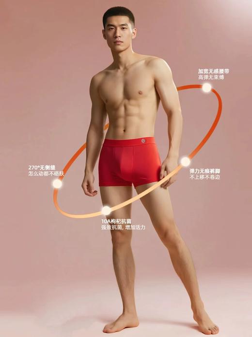 F010730新年当红，好运加持！一盒三条装男士内裤 商品图4
