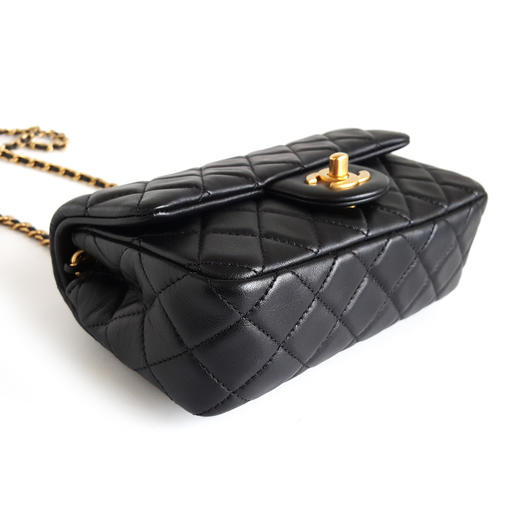 【95新】CHANEL香奈儿CF系列AS1787 B02916 94305黑金羊皮大mini金球CF链条包单肩斜挎包女士 301225NJS29 商品图3