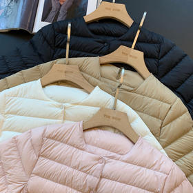 叠穿内搭外穿！2026新款95白鹅绒服圆领轻薄羽绒服内胆女短款外套！
