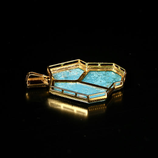 夏商绿松石嵌片+千年石榴石“引凤”项坠 商品图4