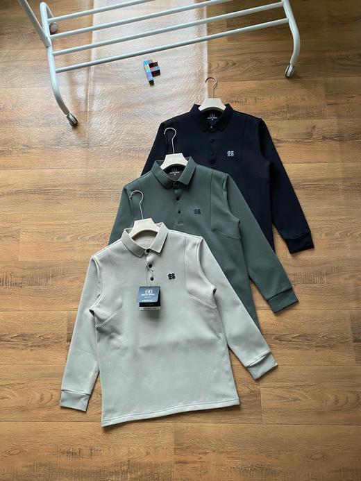 可隆秋冬加绒加厚户外翻领长袖POLO衫 商品图0