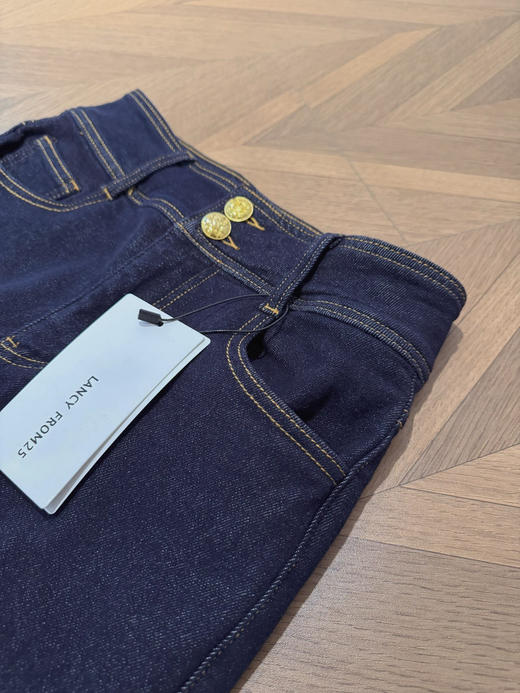 朗姿雏菊系列 双扣复古直筒牛仔裤 商品图9