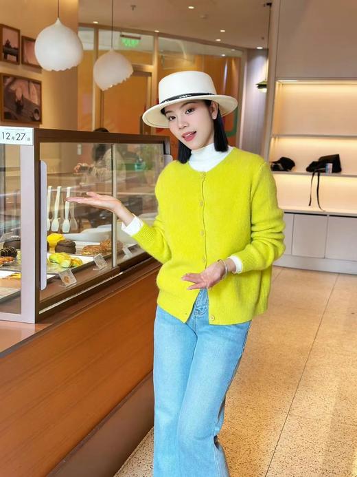 D5MZ31433#兔绒圆领纯色开衫 商品图3