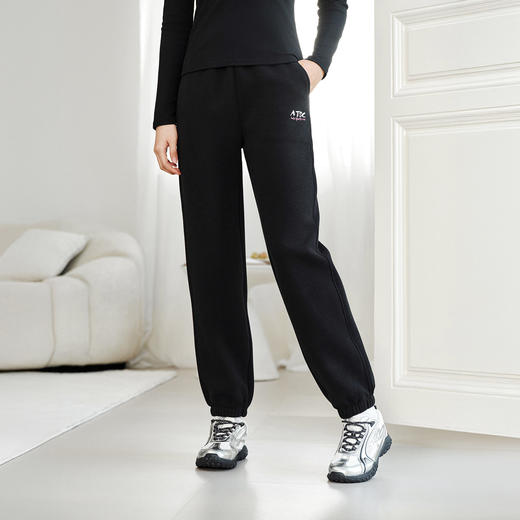 安踏易打理卫裤丨针织运动长裤女新款宽松休闲束脚裤子162618316S 商品图5