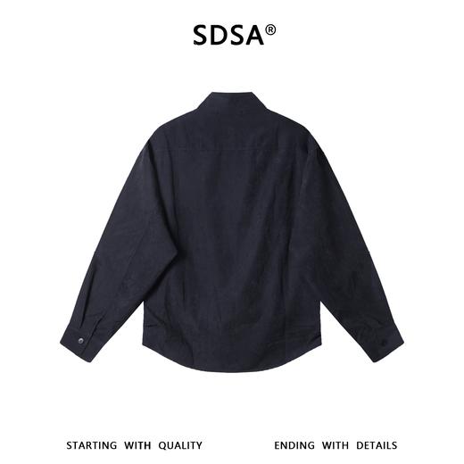 81020SDSA秋冬新款痞帅男装简约纯色前短后长设计假两件立领衬衫百搭 商品图5