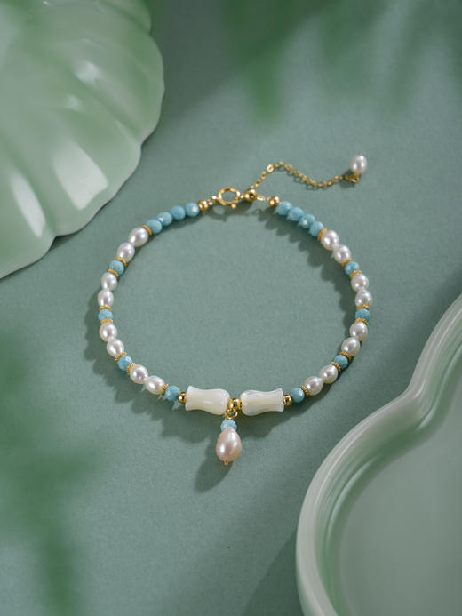 子佩集【珍爱铃兰】银S925珍珠惜王妃手链【SGB0490009】3.7mm珠镀金2601 商品图3