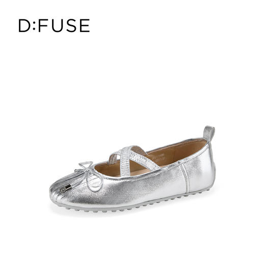 Dfuse迪芙斯2026春季新款圆头蝴蝶交叉带结芭蕾舞鞋豆豆鞋平底女鞋DFE1111089 商品图12