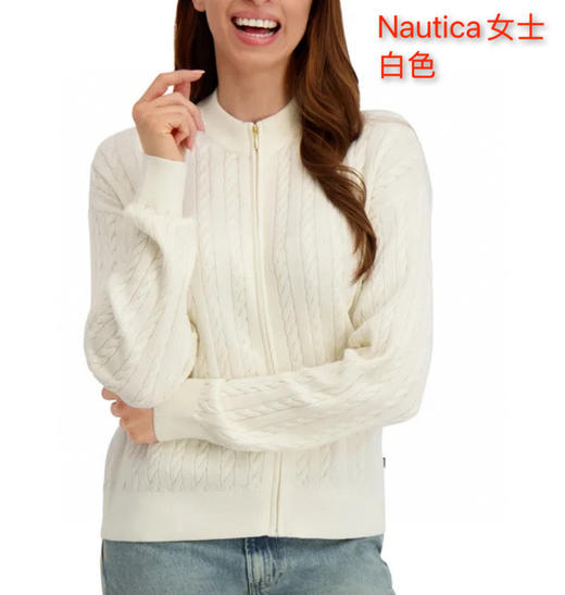 Nautica诺帝卡女士全拉链针毛衣，美国🇺🇸直邮特价278元🉐包税包邮到手了🔥立体麻花纹理细腻耐看，视觉上更显质感 商品图6