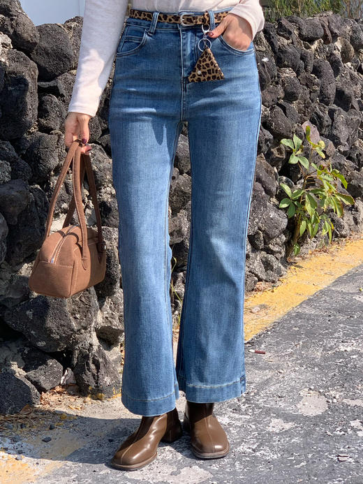 【百图lulu定制】【摩登喇叭裤】新疆长绒棉  弹力 牛仔喇叭裤 商品图5