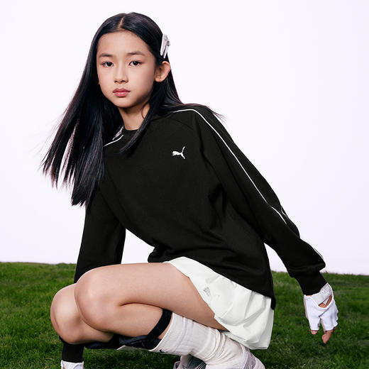 PUMA彪马童装2026春季新款儿童长袖T恤简约时尚圆领上衣 商品图1