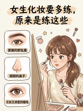 🆗女生化妆要多练，新手练这些就对了！