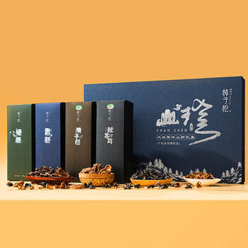 樟子松山珍四色礼盒660g有机木耳榛蘑滑子菇东北特产年货过年过节礼盒 /粮油调味 /南北干货 /组合干货 商品图1