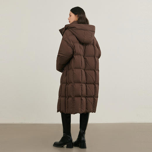 NEELLY纳俪商场同款冬新款休闲通勤长款连帽羽绒服女保暖显瘦外套N25114L04609 商品图1