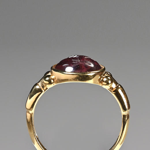 萨珊波斯石榴石动物纹印章珠戒指 商品图4