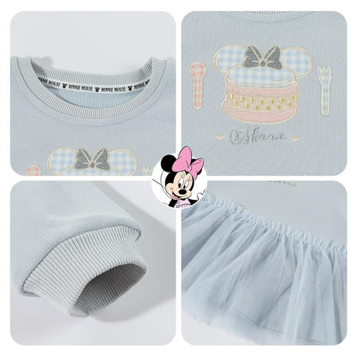 迪士尼（Disney）童装女童套头卫衣浪漫甜美公主时尚假两件2026春季新款上衣ZD1FS047 商品图9