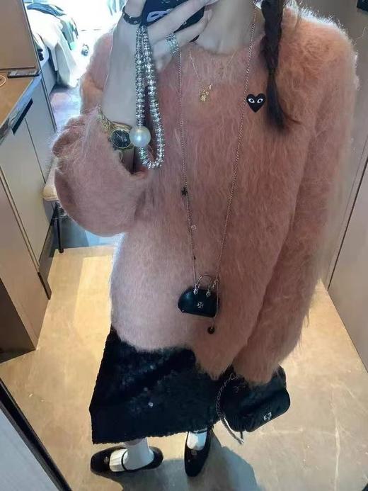 F010758温柔慵懒宽松落肩羊毛圈圈毛绒针织毛衣 商品图5