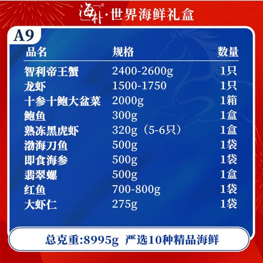【海朴】A9鲲鹏御世海鲜年货礼盒大礼包严选10种精品海鲜企业采购 商品图1