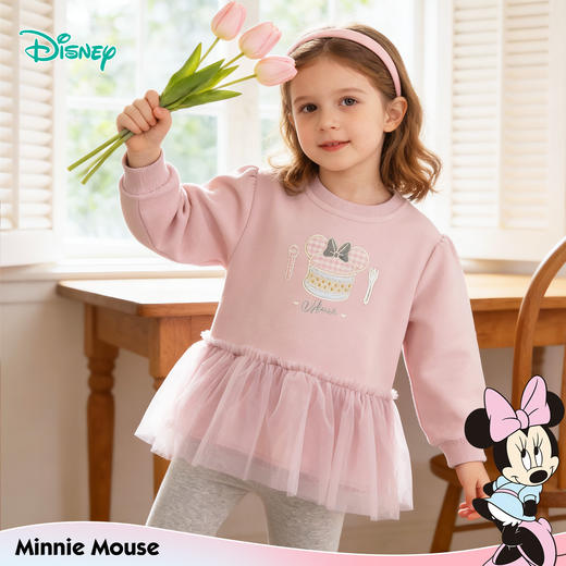 迪士尼（Disney）童装女童套头卫衣浪漫甜美公主时尚假两件2026春季新款上衣ZD1FS047 商品图3