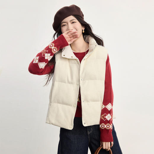 【1/21新品】熙世界超好看冬装马甲棉服外套女士外穿坎肩保暖马夹叠穿背心棉衣 商品图3