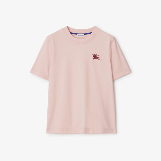BURBERRY 巴宝莉 女士马术骑士徽标刺绣棉质圆领短袖T恤 粉色 8111944 C2989 商品图0