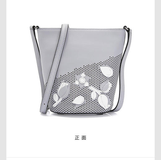 6907047346617 郁金香系列女士头层牛皮桶状通勤斜挎包（宽约21cm 高约19） 商品图0