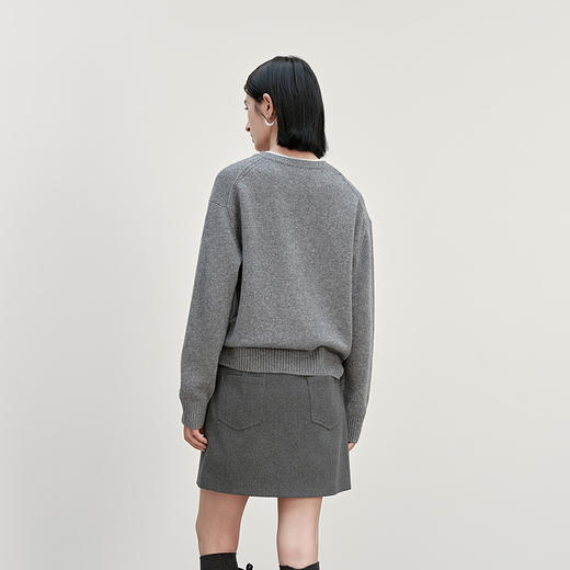 NEELLY纳俪商场同款冬季新款休闲假两件羊毛针织衫女舒适通勤上衣N25111A01101 商品图1