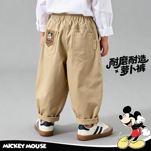 迪士尼（Disney）男童宽松休闲运动耐磨时尚弯刀裤26年春秋新款卡通长裤ZD1FK022 商品图6