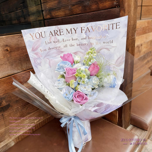 体验款鲜花【暮山紫】紫霞仙子5支/洋桔梗6-8朵/喷泉草1支/白罗兰2支/梦幻浪漫感/氛围感/鲜花蛋糕伴侣 商品图2