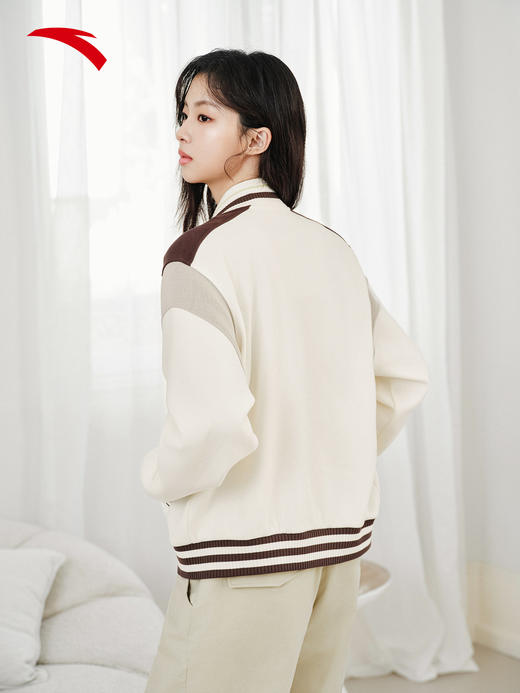 安踏美式复古棒球服夹克女士冬季新款宽松休闲外套上衣162618714S 商品图1