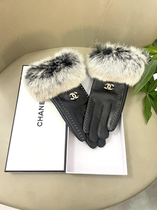 秋冬特惠💰240 香奈儿女士新款高档毛呢短款手套选用进口小羊皮 商品图2