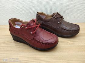 豪行秋季新款正品真皮妈妈鞋简约休闲舒适低跟女单鞋23306362