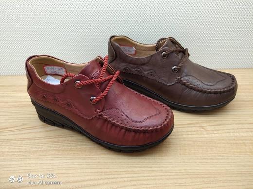 豪行秋季新款正品真皮妈妈鞋简约休闲舒适低跟女单鞋23306362 商品图0
