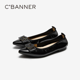 【上新】千百度蝴蝶结真皮浅口单鞋女2026春季新款低跟平底小香风晚晚单鞋A26181367